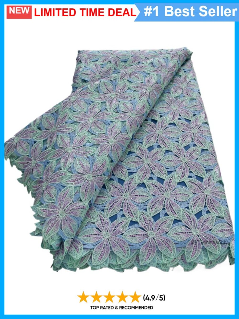 3D Floral Embroidered Mesh Lace Fabric 5 Yards Polyester Tulle for Bridal